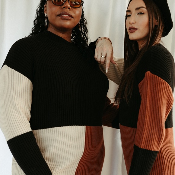 *ONE LEFT* Colorblock Sweater Dress - Picture 5 of 6